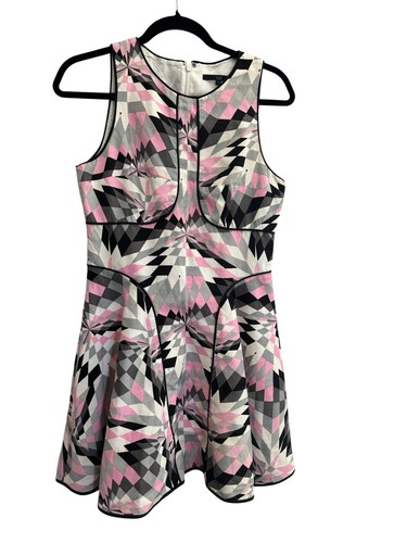 Tibi black pink gray geometric - pink,