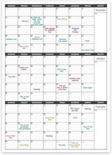 Large Wall Calendar Undated -