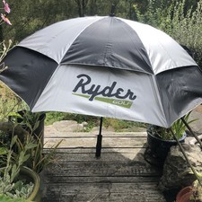 Ryder Golf Umbrella in Black & Silver, Lightweight Carbon Fibre Shaft