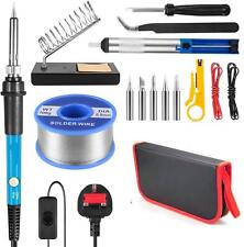 60W Adjustable Temp Soldering Iron Kit Electronics Welding Solder Irons Tool UK
