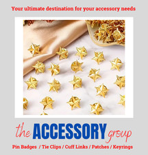 New five point 3D Star gold star pin badge tie pin badge metal butterfly clasp