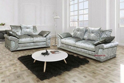 Crushed velvet seater sofa - velvet, 3