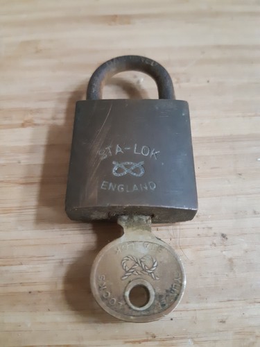 Vintage brass padlock - brass, in