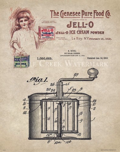 Ice cream freezer patent art - ice,