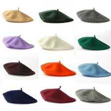 Plain Beret Hat Wool Autumn