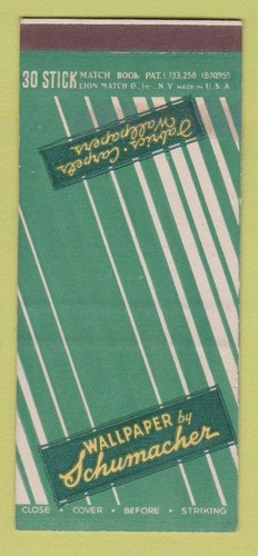 Matchbook cover schumacher - -,