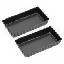 KitchenCraft Mini Fluted Oblong Tart Tins x2