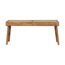 Oak Toned Rattan Bench