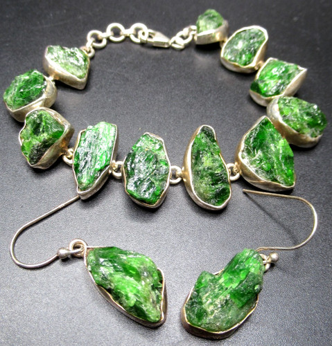 Sterling silver 925 raw jade - silver,