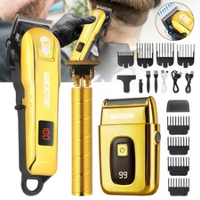 3pcs Professional Cordless Hair Clippers Trimmer Kit Men Cutting Machine Barber