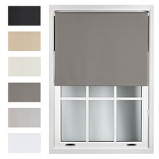 UK 100% Blackout Fabric Window Roller Blinds 165cm & 210cm Drop Easy To Install