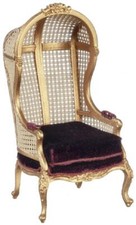 Dolls House Gold Cane Backed