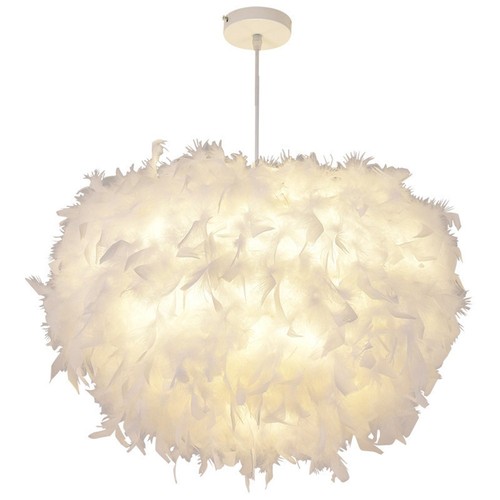 Modern white feather light - white,