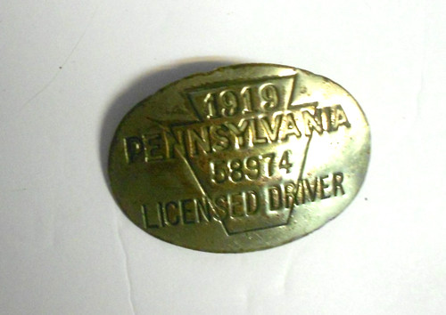 Antique drivers license brass - drivers,