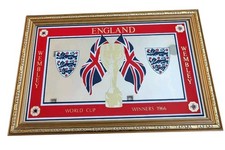 England Jules Rimet 1966 Wembley Vintage 22”x 14” Football MIRROR World Cup Rare