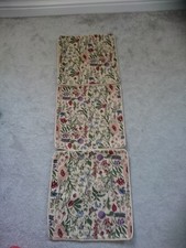 VTG FLORAL&INSECT REVERSIBL TAPESTRY EMBROIDERED STYLE ZIPPED CUSHION COVERS X 3