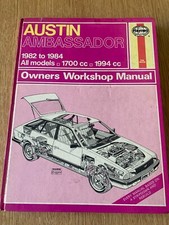 Austin Ambassador Haynes Workshop Repair Manual 1982-1984