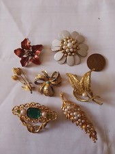 Seven Vintage Costume Brooches
