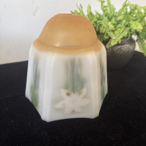 Vintage milk glass lamp shade - glass,
