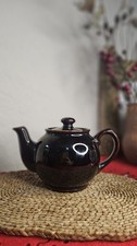 Small Vintage Sadler Brown Betty Teapot Treacle Glaze England Mid Century