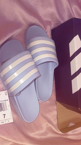 Adidas baby blue slipper - blue,
