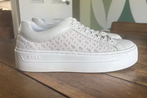 Ladies cream boss trainers - ladies,