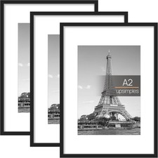 Black Photo Picture Frame A2 - 3 Pack 42 x 59,4cm 16.5X23.5in Matt Plastic Safe