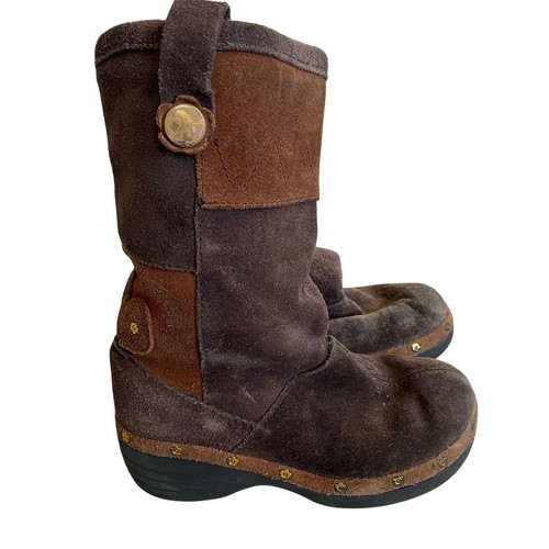 Crocs brown patchwork suede - crocs,