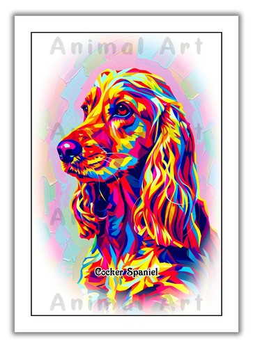 Cocker spaniel dog portrait - cocker, a4