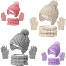3-10Y Hat Scarf Gloves Set