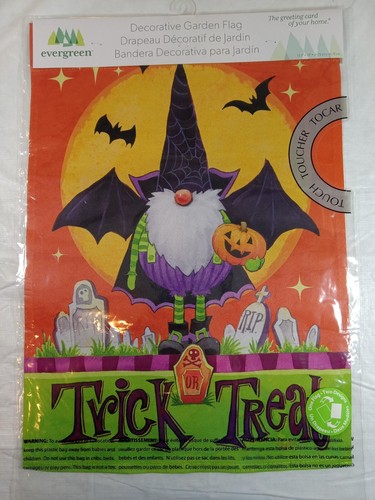 Evergreen garden flag - evergreen, gnome