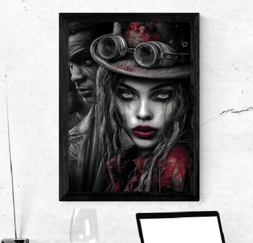 Gothic noir steampunk wall art - gothic,