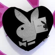 Playboy Glitter Monogram Heart Pillow