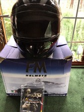 FM Audax metallic black crash helmet XS & box 