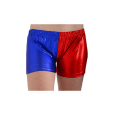 Girls Harley Quinn Hot Pants Shorts Costume Halloween Outfit Red Blue 3 - 13