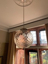 LARGE VINTAGE 9"  ROUND GLASS