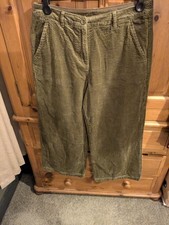 Seasalt Cornwall Asphodel Trousers Olive Khaki Green Cords Size 12 corduroy 