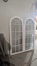2 UPVc White Arched Windows