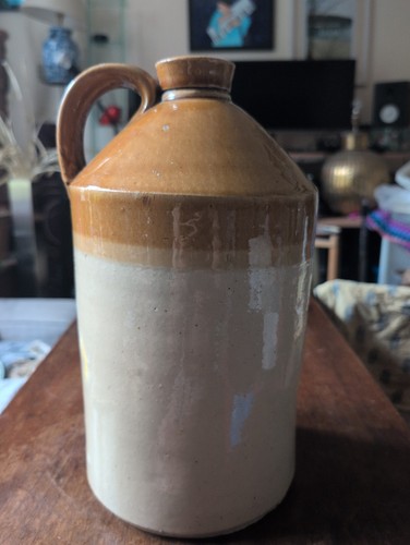 Antique stoneware flagon - stoneware,