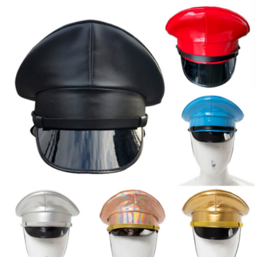 Leather military hat - pu,