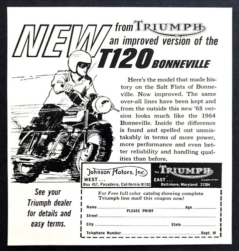1965 triumph t120 bonneville - 1965,