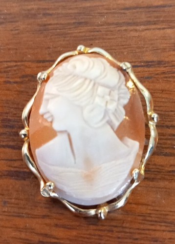 Vintage cameo brooch - cameo, brooch,