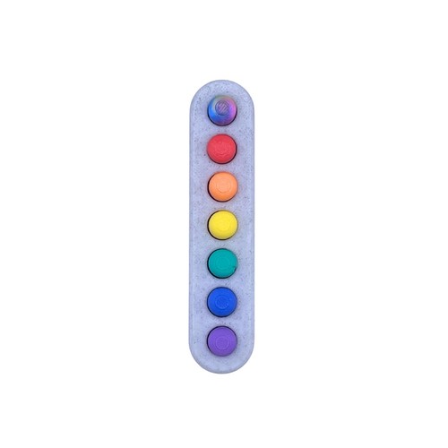 Rainbow push button fidget toy - rainbow,