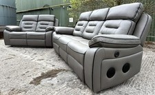 Hafsa Music Electric Recliners. Grey 3 + 2 Sofa Set , USB, LED, Bluetooth.