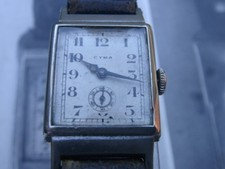 Art Deco Cyma stainless case Swiss running watch needs work repair project 1930s