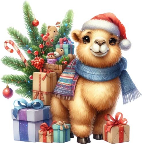 Christmas funny camel wall - christmas,