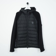 Moncler Black Grenoble Zip Up Fleeced Hooded Cardigan - XL