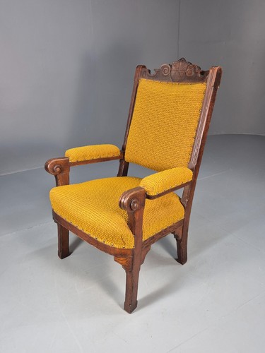 Antique carved oak mustard - oak,
