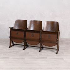 VINTAGE THREE SEATER FOLDING CINEMA SEATS