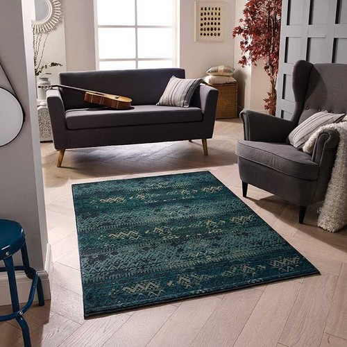 Dark green blue multi vintage - dark,